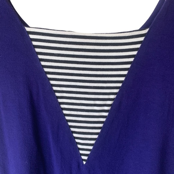 Miik Bamboo Reversible Sleeveless Tank Dress Bra Shelf Blue Striped Detail Small - Picture 2 of 9